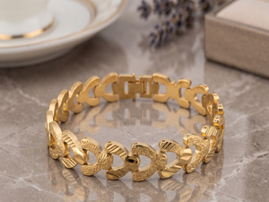 DIVYORO Luxury Gold Plated <b>Copper</b> & Brass Chain & Link <b>Bracelet</b> Classic Style Women's Festive Jewelry Daily & Party Wear - Product Image 1