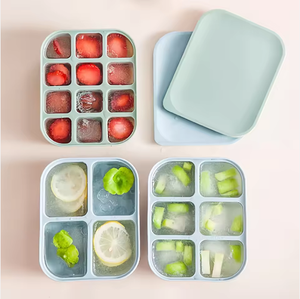 Conteneur de stockage d'aliments pour bébé en silicone de qualité alimentaire avec couvercle, moules en silicone, plateaux de congélation, sans BPA, bac à glaçons pour aliments pour bébé, livraison rapide - Product Image 3
