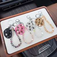 Porte-clés de luxe en cristal coloré, pendentifs breloques style western, chapeau de cowboy, porte-clés western pour accessoires de clés de voiture