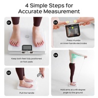 Balance Analyseur de Masse Graisseuse Corporelle Précise à 8 Électrodes WIFI Noir Capacité 180 kg avec Verre Trempé pour Utilisation Domestique Suivi Quotidien de la Santé