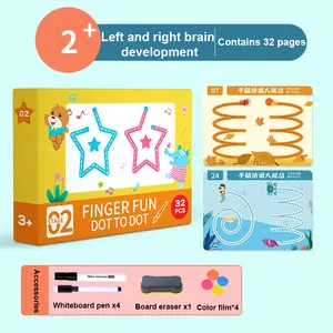 2022 New Educational Toys Children Drawing Writing Learning Cards Kids Stroke Line Book Logical Thinking Cards Book