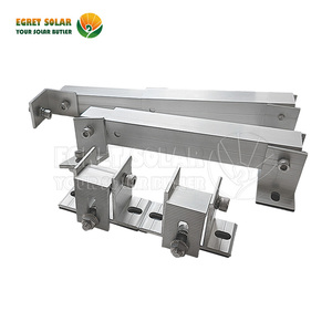 Système de support d'installation photovoltaïque pour <span class=keywords><strong>toit</strong></span> plat, réglable, avec pieds avant et arrière, noir et argenté - Product Image 2