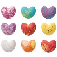 Set de Bombas de Baño en Forma de Corazón, 9 Piezas, a Base de Plantas: Rosa, Ylang-Ylang, Lavanda, Violeta, Osmanthus, Lirio, Romero, Jazmín, Leche, en Caja de Regalo