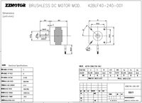 Moteur BLDC triphasé 12V/24V 4000 tr/min 0,0625 Nm de couple 26W 42x42mm pour machines automatiques