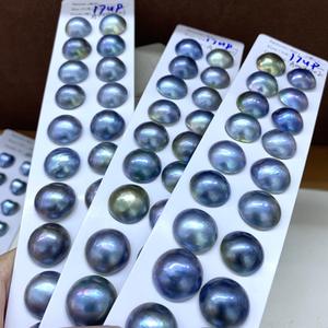Mabei World Large 17-19mm Starry Sky Blue Sea Water Mabe <b>Pearl</b> Grade 1A - Product Image 2