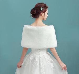 S4310F longues robes de soirée Cape luxe nouvelle haute qualité blanc <span class=keywords><strong>pas</strong></span> <span class=keywords><strong>cher</strong></span> Cape mariage à capuche Cape hiver Cape - Product Image 3