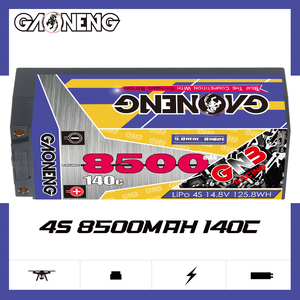 Batterie LiPo RC GNB GAONENG 8500MAH <span class=keywords><strong>4S</strong></span> 4S2P 14.8V 140C 5mm avec boîtier rigide et équilibrage intégré pour voitures, bateaux, camions et truggys RC 1:8 1/8 - Product Image 2