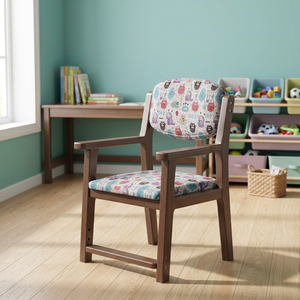 Modern Wooden Armchair Solid Back Midcentury Design Living Room Chair Ergonomic Home Office Furniture Hard <b>Floor</b> Use - Product Image 4