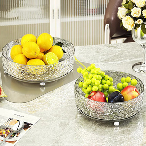 Plateau à fruits moderne en plastique, grand modèle, design ondulé, motif abstrait, plateau de service pour la maison, le salon, la table basse, ou comme plat à collation. - Product Image 3