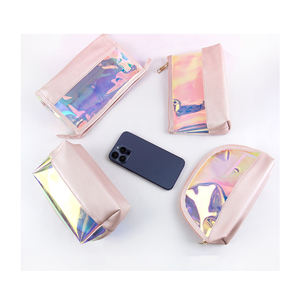 Sacs <span class=keywords><strong>de</strong></span> voyage cosmétiques laser en TPU, pochette <span class=keywords><strong>de</strong></span> <span class=keywords><strong>maquillage</strong></span> pour sac à main, petite trousse <span class=keywords><strong>de</strong></span> toilette portable rose laser avec fermeture éclair pour femmes - Product Image 3