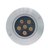 إضاءة LED تحت الماء من الفولاذ المقاوم للصدأ 316 بقطر 145 مم، مقاومة للماء IP68، تحكم DMX512، 15 واط، تيار مستمر 12 فولت/24 فولت، مناسبة للنوافير وحمامات السباحة والمنتجعات الصحية