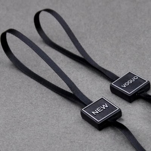 Tùy chỉnh màu đen Ribbon treo tag chuỗi Hot bạc đôi chèn treo dây bán buôn trong kho phổ treo tag Rope - Product Image 1