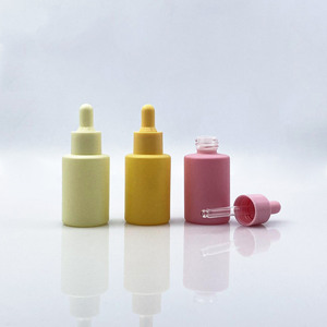 Flacone contagocce in vetro con scatola da 30ml spalla piatta ambra verde viola giallo blu <span class=keywords><strong>rosa</strong></span> per capelli smerigliati olio essenziale - Product Image 4