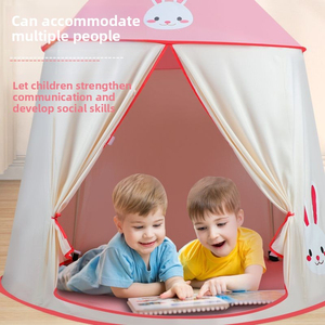 Kids Play Tent Princess Castle for Baby Toddler Boys Girls Indoor Outdoor Playhouse Toy with <b>Window</b> <b>Light</b> Portable Polyester - Product Image 2