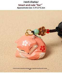 Porte-clés renard sculpté mignon RL-xp109 – Nouvelle tendance, accessoire <span class=keywords><strong>de</strong></span> sac créatif, cadeau original - Product Image 6