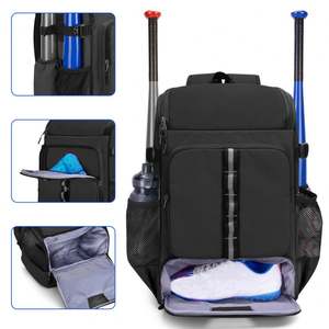 Wholesale Outdoor Sport Equipment Bag Youth Polyester Softball Baseball Bat <b>Backpack</b> With Shoes Compartment - Product Image 2