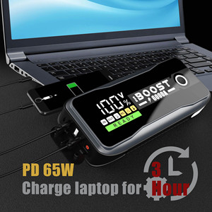 Démarreur portable multifonction 6000A 12V/24V 27000mAh PD65W haute performance avec batterie au lithium et câbles de démarrage – Kit d'urgence - Product Image 2