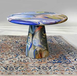 Innovadores muebles de sala de estar pintados a mano, mesa de centro personalizada para artistas, mesa de comedor, teñida brillantemente, adornada - Product Image 6