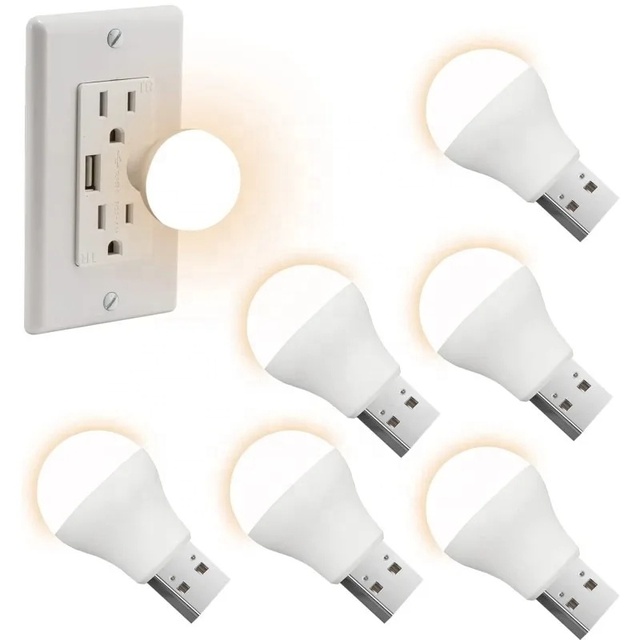 Mini Bulb Shape LED Light USB Night Light Power Bank Portable Mini Home USB Light for Laptop