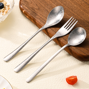 ช้อนและส้อมไทเทเนียมแท้ ช้อนซุปด้ามยาวสำหรับใช้ในครัวเรือน ช้อนทานอาหาร ช้อนเสิร์ฟ - Product Image 2