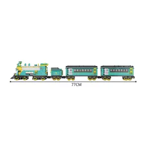 892 unidades/caixa locomotiva a vapor clássica brinquedos B/0 trilhos modelo de estação de trem brinquedos blocos de construção trem para crianças