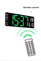 Jam Dinding Digital Multifungsi 13-inci untuk Meja dan Ruang Tamu, Menampilkan Suhu dan Hari dalam Layar yang Sama