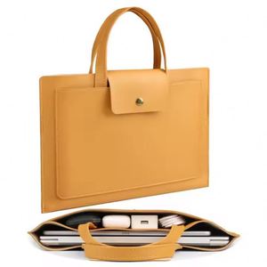 <b>A4</b> leather document bag storage bag, large capacity double-layer file <b>folder</b> business official briefcase, custom logo - Product Image 1