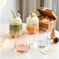 Tasses à thé en verre biodégradables classiques parfumées, vides, holographiques et colorées pour bougies parfumées décoratives de Noël à la maison