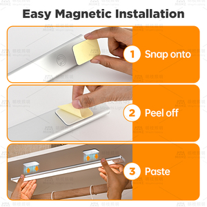 Luz de Armário com <span class=keywords><strong>Sensor</strong></span> de Movimento Recarregável Ultra Fina Sem Fio Magnética LED para Abaixo do Armário - Product Image 5
