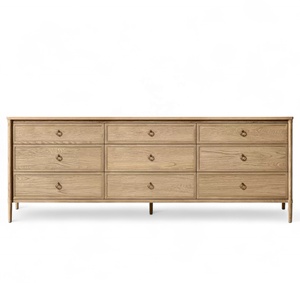 Commode française contemporaine du milieu du siècle de luxe à 9 tiroirs en bois massif François Meubles pour la maison Chambre à coucher Villa Hôtel - Product Image 1