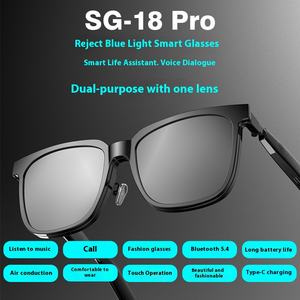 Gafas inteligentes de dientes azules emparejadas con tecnología negra de grado Auriculares magnéticos de dientes azules Gafas de sol inteligentes antiluz azul - Product Image 2