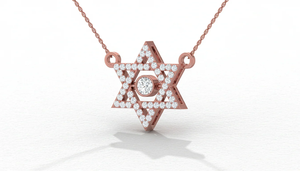 Collar Moderno con Estrella de David Tejida en Oro con Diamantes Naturales para Mujer, Joyería Fina Minimalista, Ideal para Uso Diario y Fiestas - Product Image 4