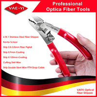 VAEYI Outil de dénudage de fibres optiques FSP-6PRO 6 en 1 avec ciseaux en Kevlar en acier inoxydable pour équipement à fibres optiques FTTH