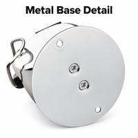 Compteur manuel à quatre chiffres avec base métallique (argent et noir) 65 mm de hauteur pour événements de formation, comptages simples sans piles