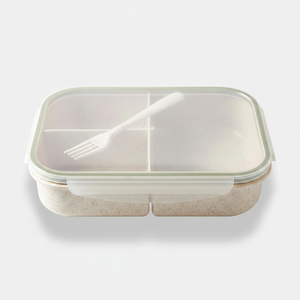 กล่องเบนโตะใยข้าวสาลีธรรมชาติปลอดสาร BPA ป้องกันการรั่วซึม ใช้ซ้ำได้ สำหรับผู้ใหญ่และผู้หญิง กล่องอาหารกลางวันพรีเมียม - Product Image 2