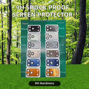 Protector de pantalla de vidrio templado 9H para iPhone 17, Air Pro Max, 3D, pegamento completo, textura de <span class=keywords><strong>CD</strong></span> de Metal, cubierta de lente de cámara móvil a prueba de golpes - Product Image 2