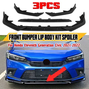 2021 2022 Car Front Bumper Lip Chin Bumper Body Kits <b>Splitter</b> for Honda for Civic 11th Generation 2021-2022 Bumper Lip Deflector - Product Image 1
