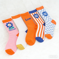 Chaussettes pour enfants personnalisées, en coton tricoté respirant, à motifs de dessins animés colorés et mignons, pour les jeunes enfants