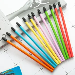 Promotion Publicité Dessin Au Crayon En Bois Logo Personnalisé Crayons Scolaires De Haute Norme Avec Gomme