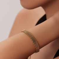 Bracelet simple et tendance en acier inoxydable pour femme, chaîne de clavicule, chaîne tressée en os de serpent, bijoux