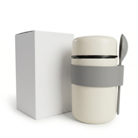 Prêt à expédier - Thermos alimentaire en acier inoxydable de 550 ml, isotherme, portable, anti-fuite, boîte à lunch thermique avec cuillère