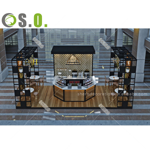 Modern design coffee shop furniture display cabinet for coffee shop interior design cake bakery showcase