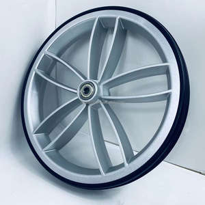 9 inch velho caminhante roda cubo plástico e <span class=keywords><strong>pu</strong></span> pneu roda para cadeira de rodas rodízio - Product Image 2