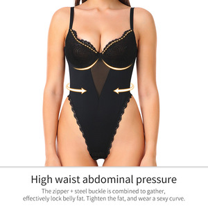 T210630 Ventes d'usine <span class=keywords><strong>Combinaison</strong></span> serrée à perspective push-up en dentelle transfrontalière Sexy Deep V-backless Under Evening Dress Shapewear - Product Image 6