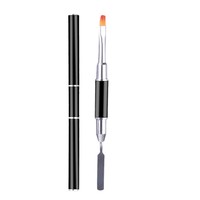 Stylo à gel pour ongles 2 en 1 en métal, double embout, outil d'extension d'ongles UV, pinceau de mélange de couleurs, applicateur de colle, bâton de pression pour ongles, manucure en salon