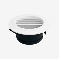 Système de ventilation de bureau intérieur : Diffuseur rond en plastique ABS à grille inclinée pour retour d'air, avec contrôle du flux de vent