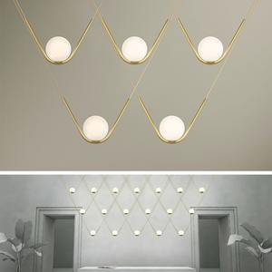 CSLIDO Moderne Cuisine Salle À Manger Éclairage Luminaire Lampes Suspendues Luminaire Décoration De La Maison Or Métal Boule De Verre Pendentif Lumières - Product Image 2