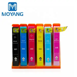 MoYang متوافق لإبسون T2421-6 خرطوشة حبر XP-750/850/950/960 الطابعة خراطيش T2421 T2422 T2423 T2424 T2425 T2426