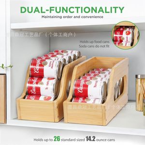 Wooden Stackable Can <b>Storage</b> <b>Rack</b> For <b>Kitchen</b> Canned Food Organizing Holder - Product Image 5