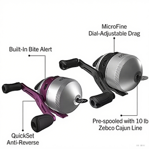 Moulinet Spincast personnalisé de 5 pieds et <span class=keywords><strong>6</strong></span> pouces avec <span class=keywords><strong>canne</strong></span> à pêche 2 pièces en fibre de verre durable - Product Image 2
